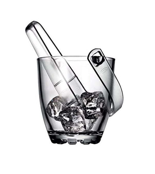 Glass Ice Bucket With Tongs 830Ml
