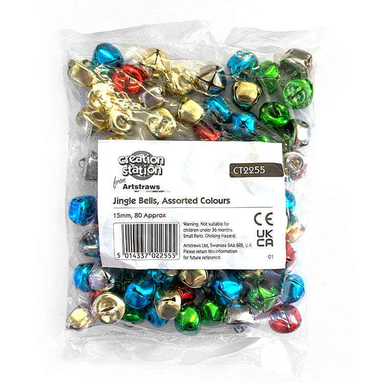Jingle Bells Assorted Colours x 80 ( Craft Clearance Special )