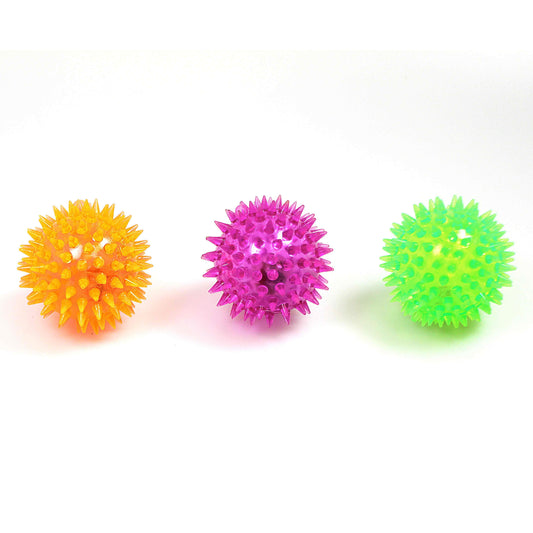 Flashing Light Up Sound & LED Spikey Ball Assorted Colours 7041