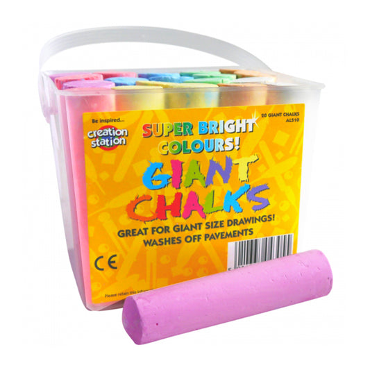 Bucket Of Giant  20 Coloured Chalks