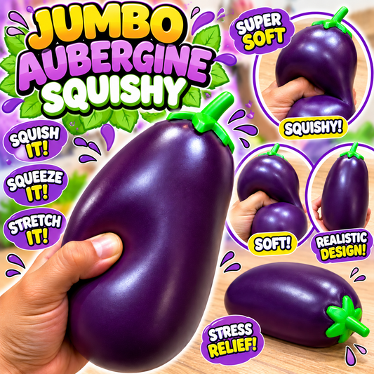 XXL Jumbo Aubergine Squishy Fidget Squish Sensory Toy