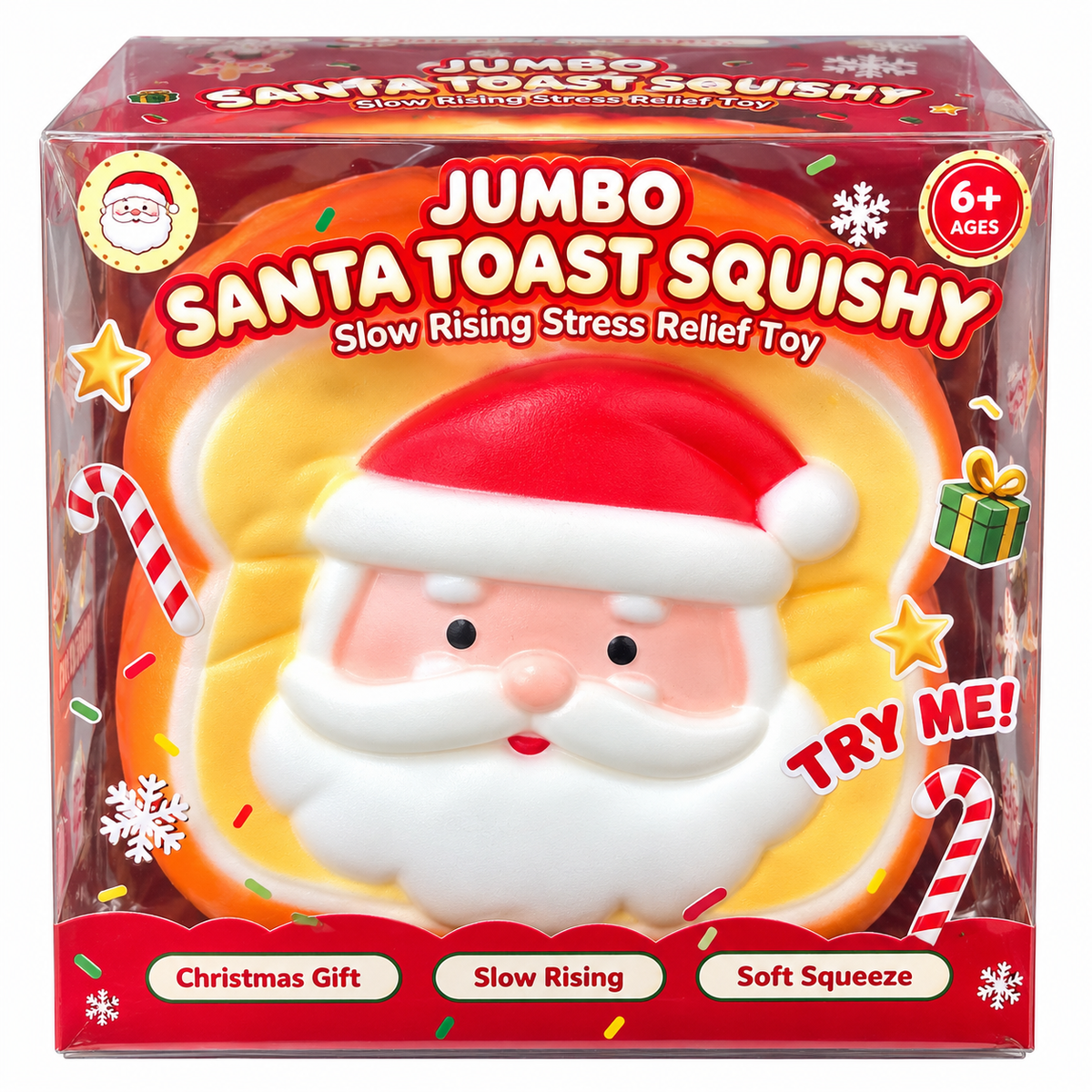 XXL Jumbo Squishy Toast Santa Fidget Sensory Squishy Toy