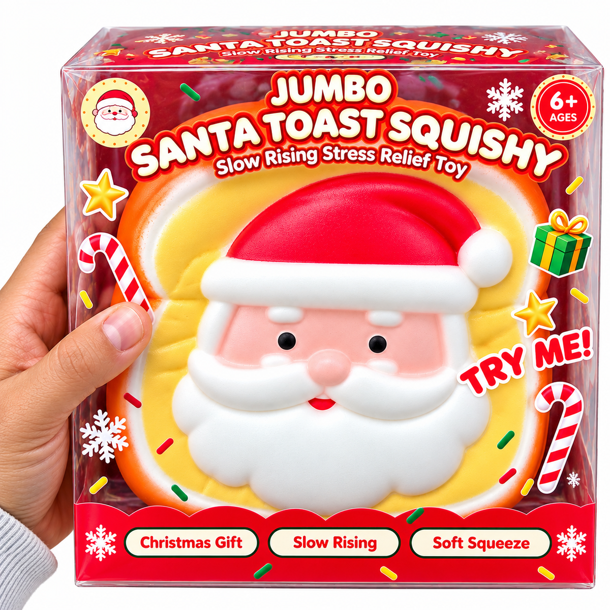 XXL Jumbo Squishy Toast Santa Fidget Sensory Squishy Toy