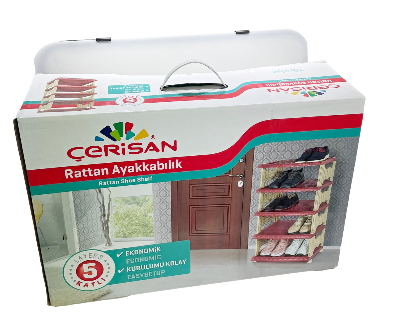 Rattan Eco Plastic Shoe Storage Rack 5 Tier K0756