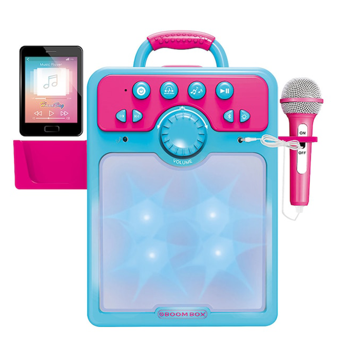 Karaoke Machine Square Boom Box Music Set - Blue