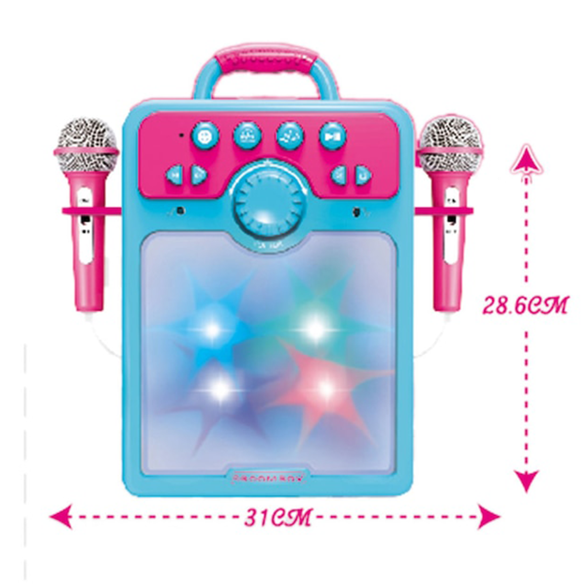 Karaoke Machine Square Boom Box Music Set - Blue