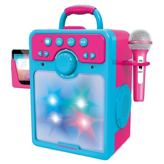 Karaoke Machine Square Boom Box Music Set - Blue