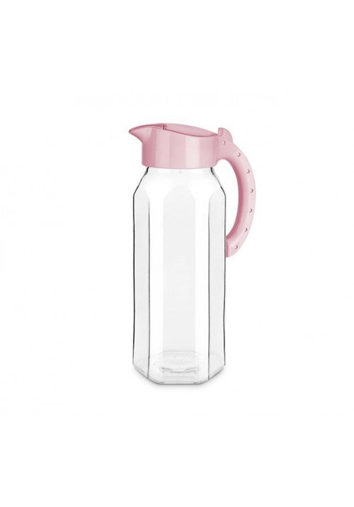 TTZ Ala Glass Water Drinking Jug with Long Plastic Handle and Attached Lid 1.5L Assorted Colours KC102