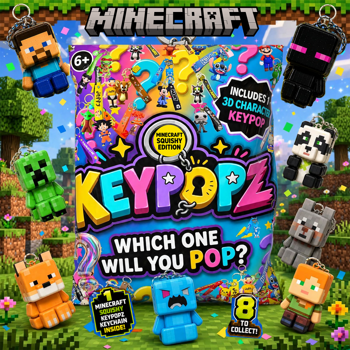 KeyPopz Minecraft Squishy Surprise Pack