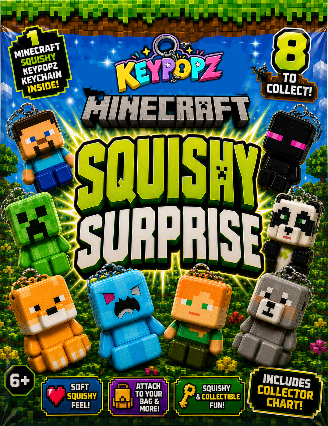 KeyPopz Minecraft Squishy Surprise Pack
