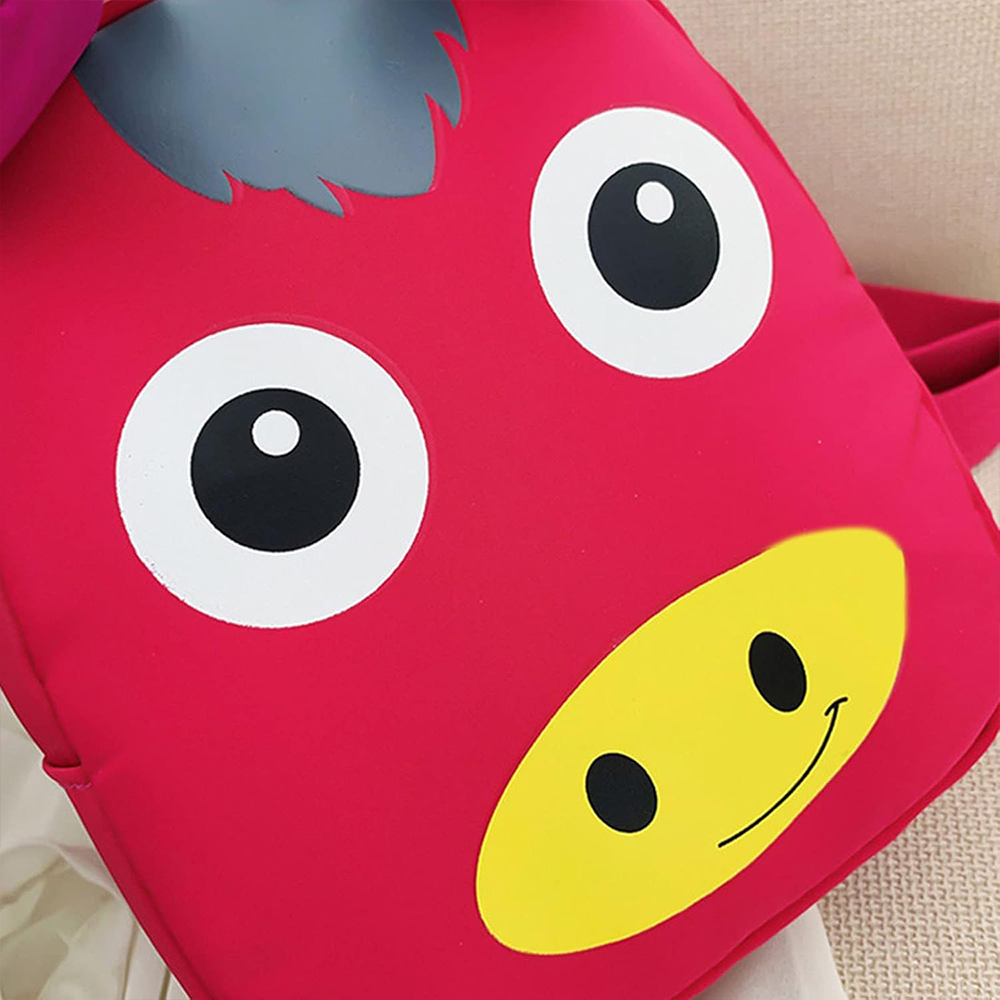 Kids Pink Horse Style Backpack with Zips & Adjustable Straps