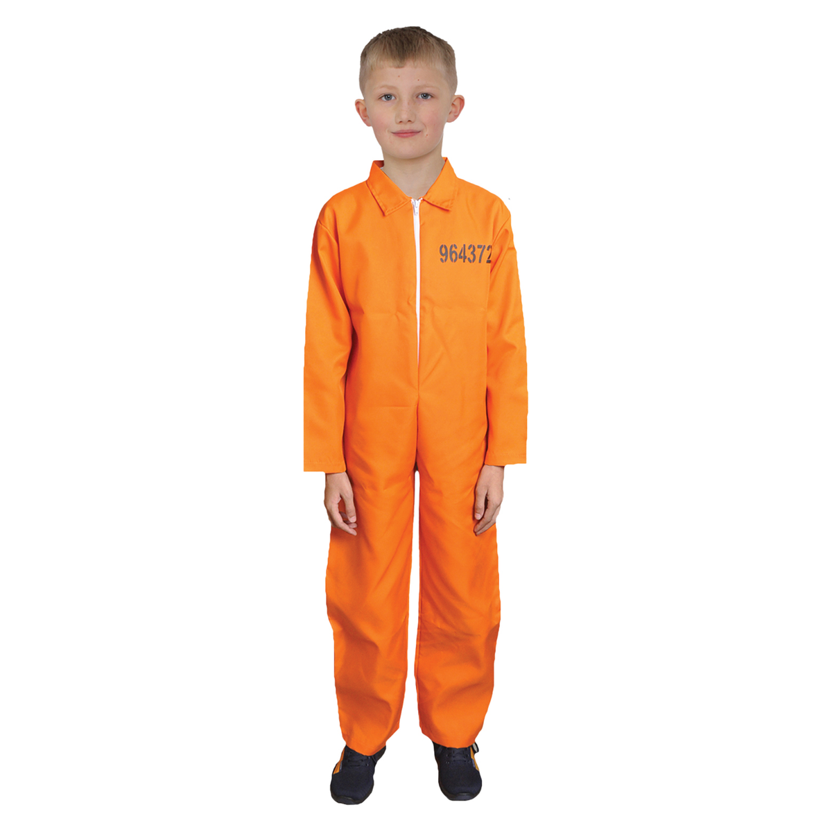Children's Orange Prisoner Coverall Jumpsuit Halloween Fancy Dress