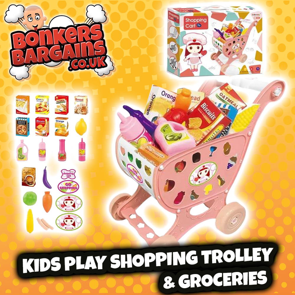 Kids Shopping Trolley & Groceries Set