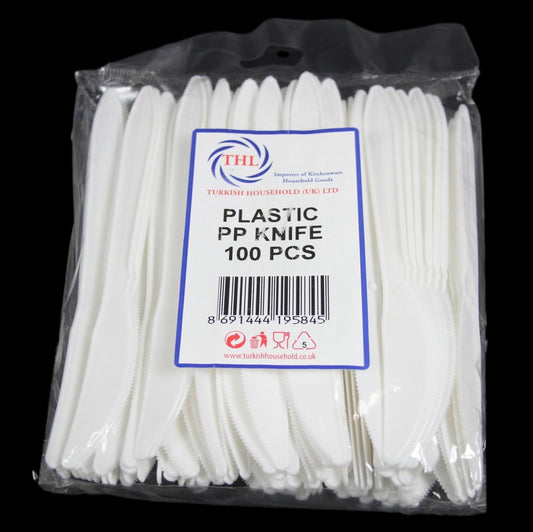 Plastic Disposable White Knife 100 Piece