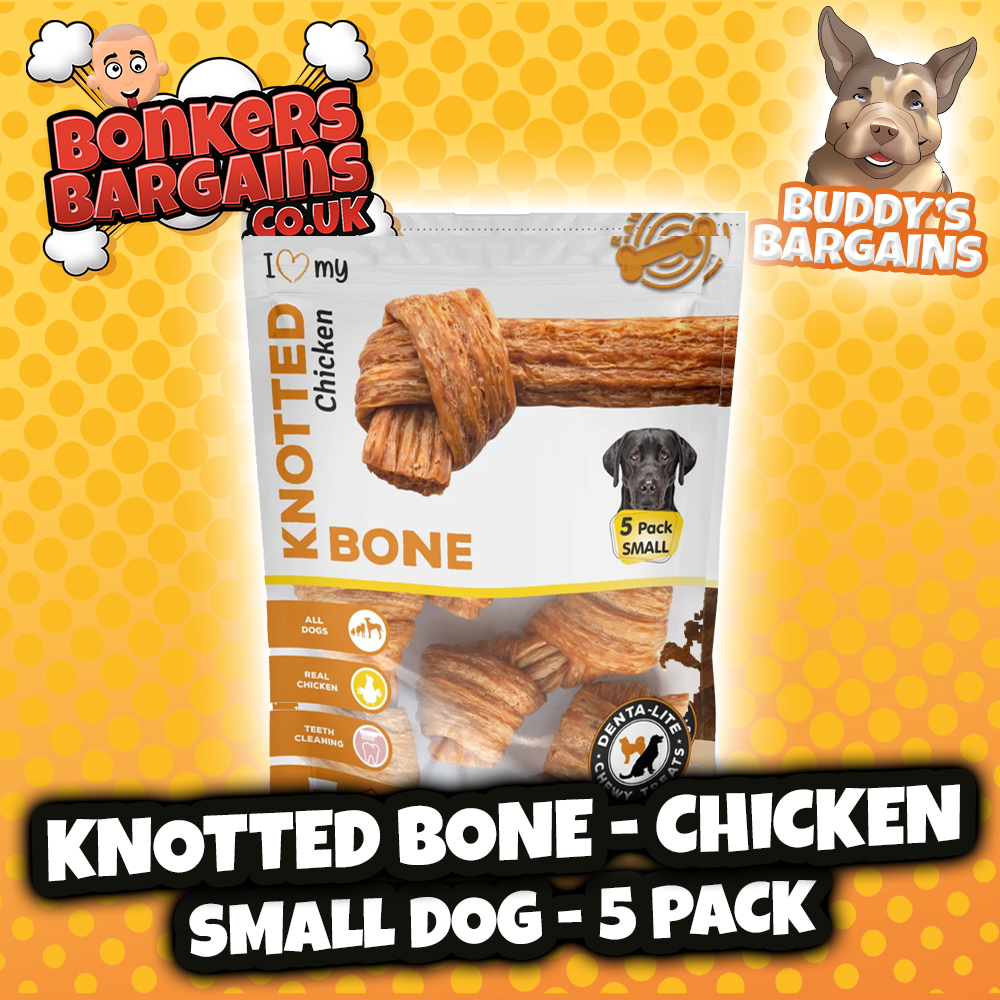 Pet Dog Treats Knotted Bone Chicken Small 5pc 75691 (Parcel Rate)