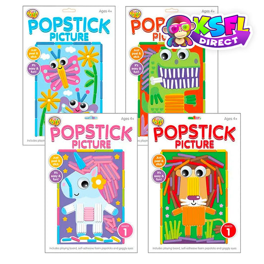 Popstick Picture Craft Kits x 12 ( BULK BUY SPECIAL )