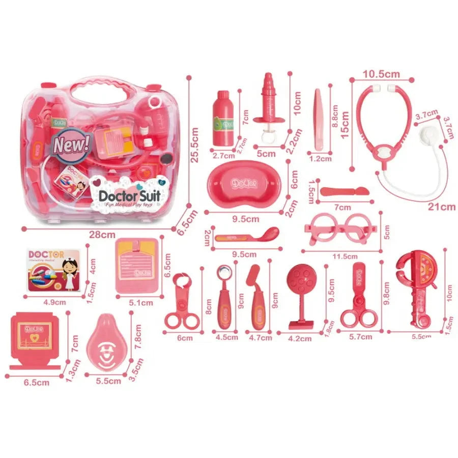 Kids Doctor Playset Pink – Deluxe Medical Tools Kit for Pretend Play Set