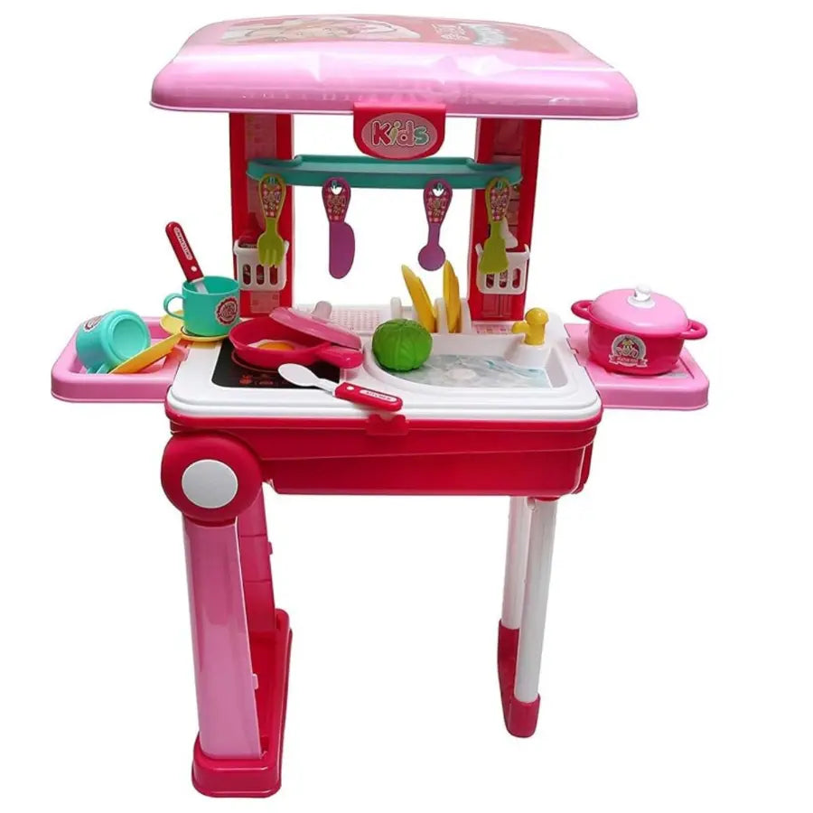 Little Chef Pink Trolley Kitchen Play Set Toy for Kids