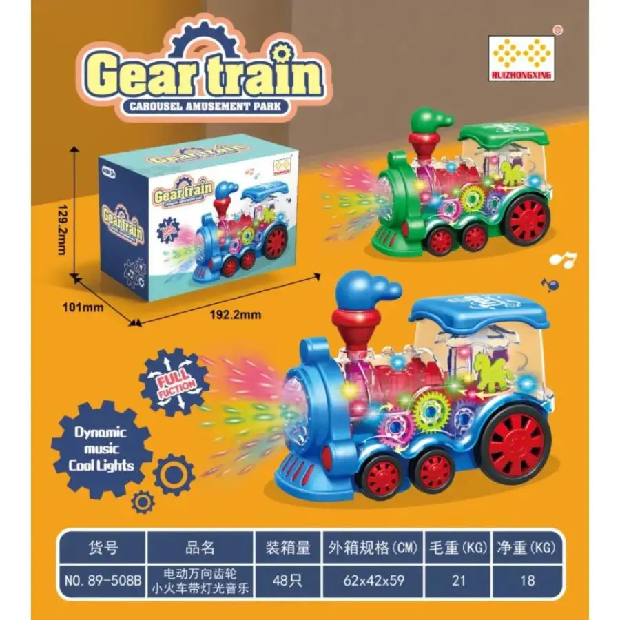 Light Up Transparent Gear Train Toy With Light And Sounds