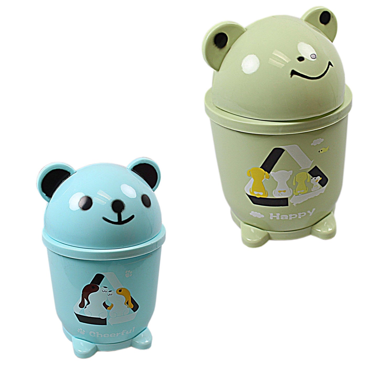 Cute Teddy Bear & Frog Mini Waste Bin Animal Design 4934