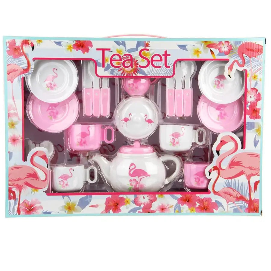 Pretend Play Tea Set Pink Flamingo