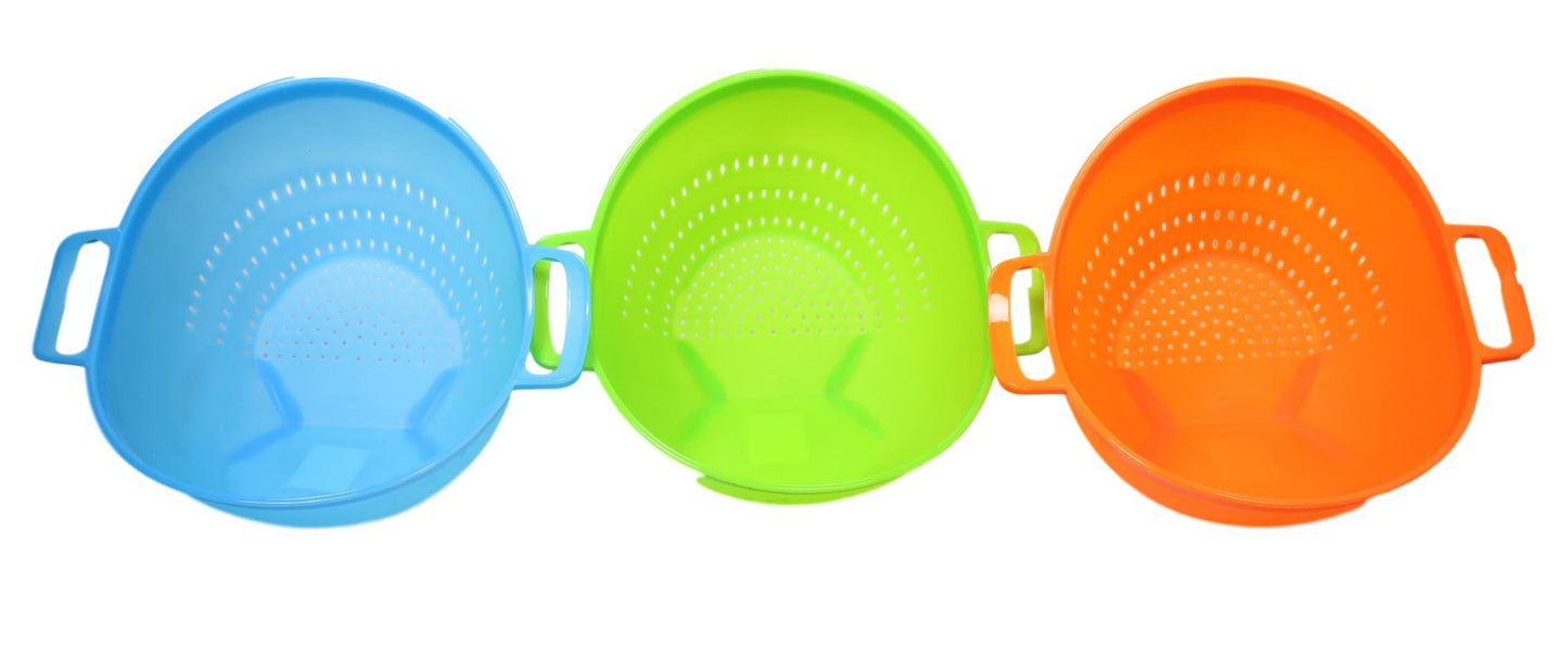 Kitchen Multipurpose Use Strainer Drainer Plastic 3 Colours 22cm x 18cm 5062