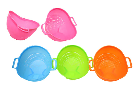 Kitchen Multipurpose Use Strainer Drainer Plastic 3 Colours