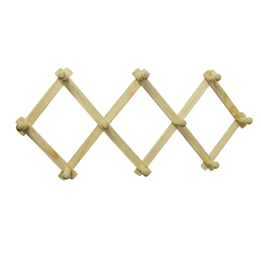 Wooden Diamond Style Door Wall Hook Cloth Coats Jackets Hanger 10 Studs