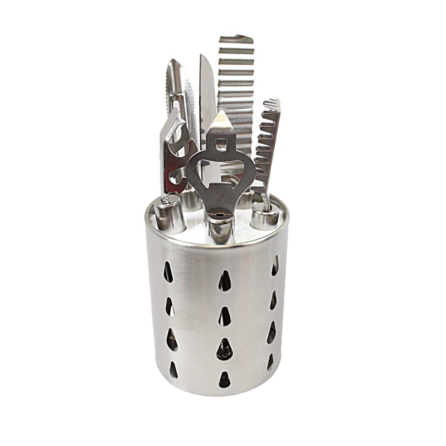 Metal Kitchen Cooking Utensil Set with Holder Set of 7 4945
