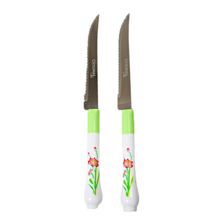 Knife Set Pack Of 2 Flower Design On Handles 5113