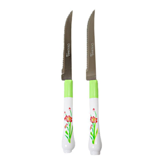 Knife Set Pack Of 2 Flower Design On Handles 5113