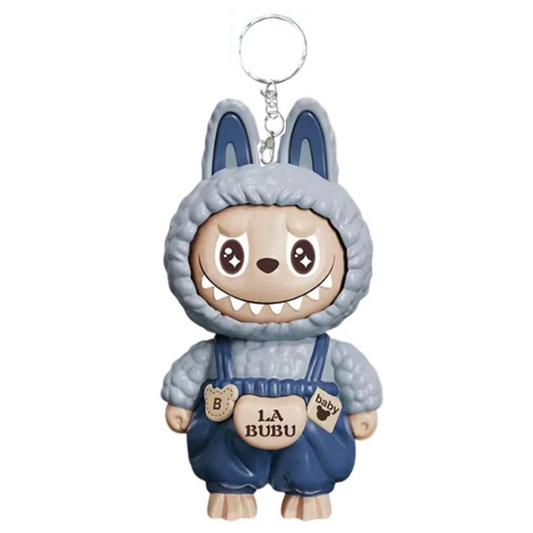 Labubu Face Changing Spinning Fidget Sensory Keychain Keyring Pendant Toy - Blue