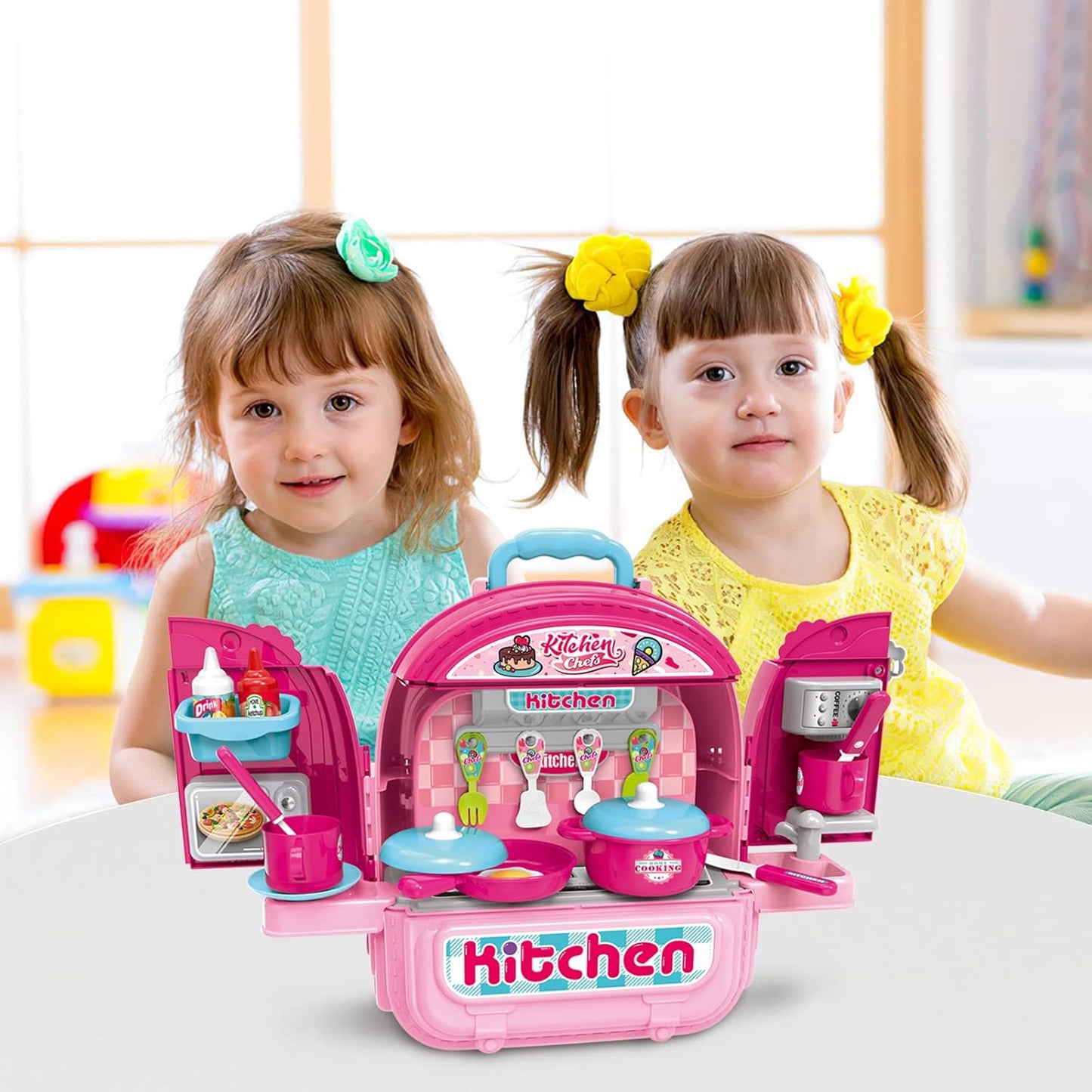 3 in 1 Kitchen Chef PlaySet & Backpack - Pink