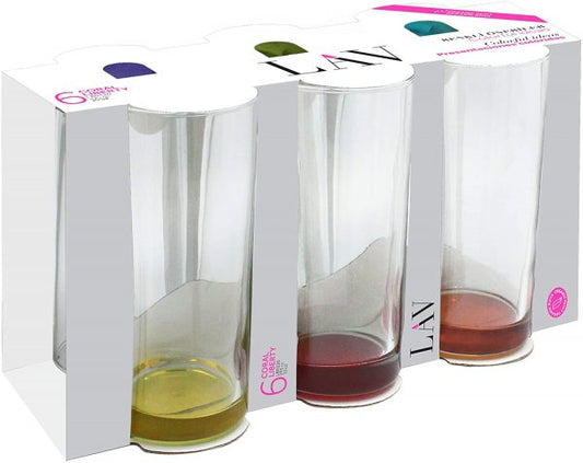 Coral Liberty Coloured Long Drinking Glasses Tumblers 295cc Set of 6 LBR320PTO