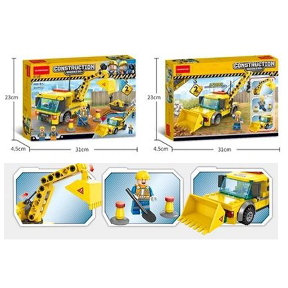 Lego Style Building Blocks Construction Workers Transforming Truck 137 Pieces