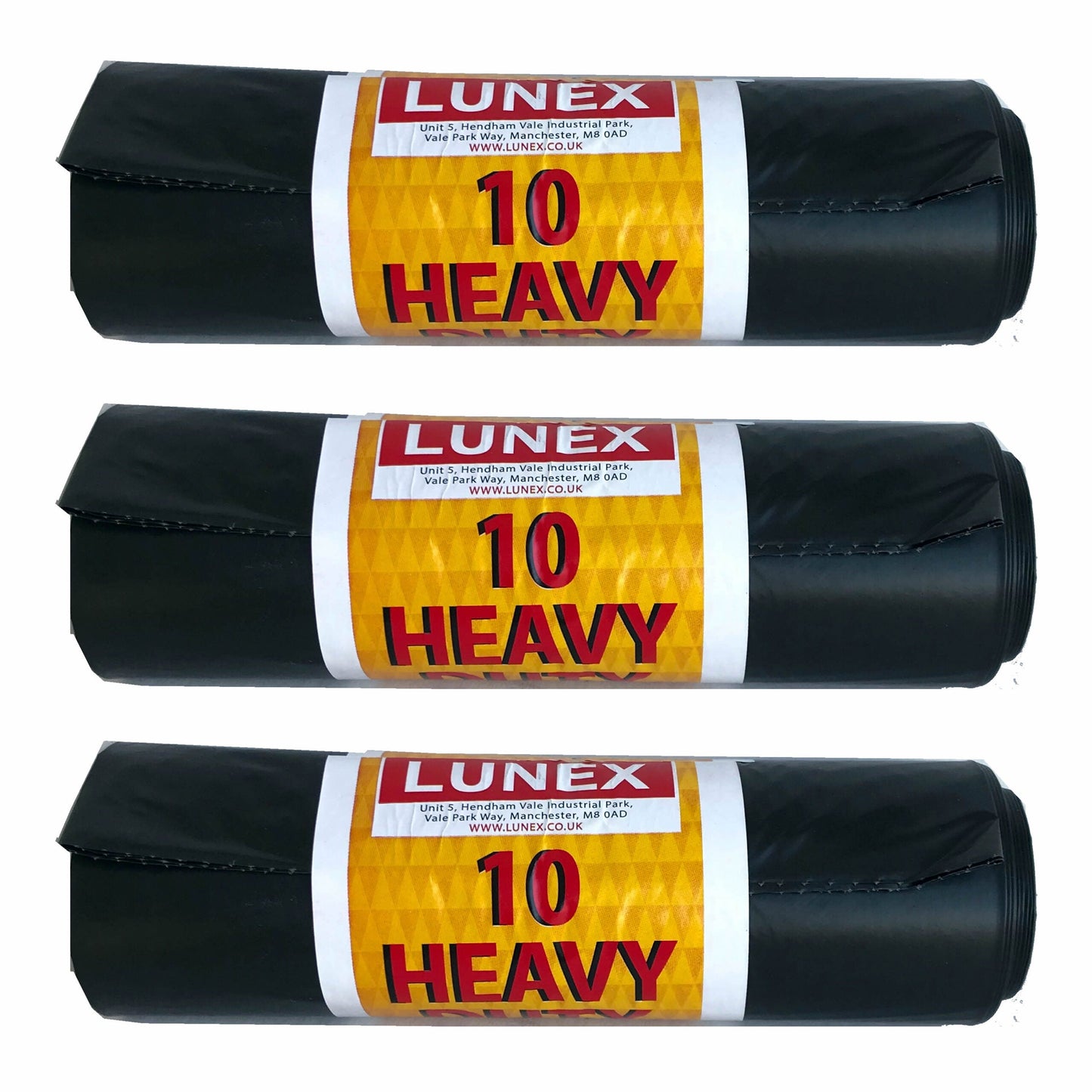 Black Heavy Duty Refuse Sacks Bin Bags Roll Of 10
