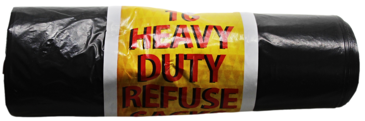 Black Heavy Duty Refuse Sacks Bin Bags Roll Of 10