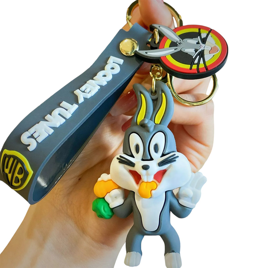 Looney Tunes 3D Silicone Keychain Keyring Pendant - Bugs Bunny