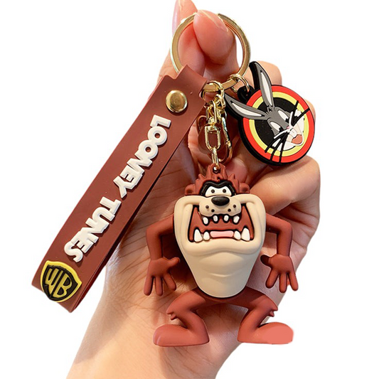 Looney Tunes 3D Silicone Keychain Keyring Pendant - Tasmanian Devil