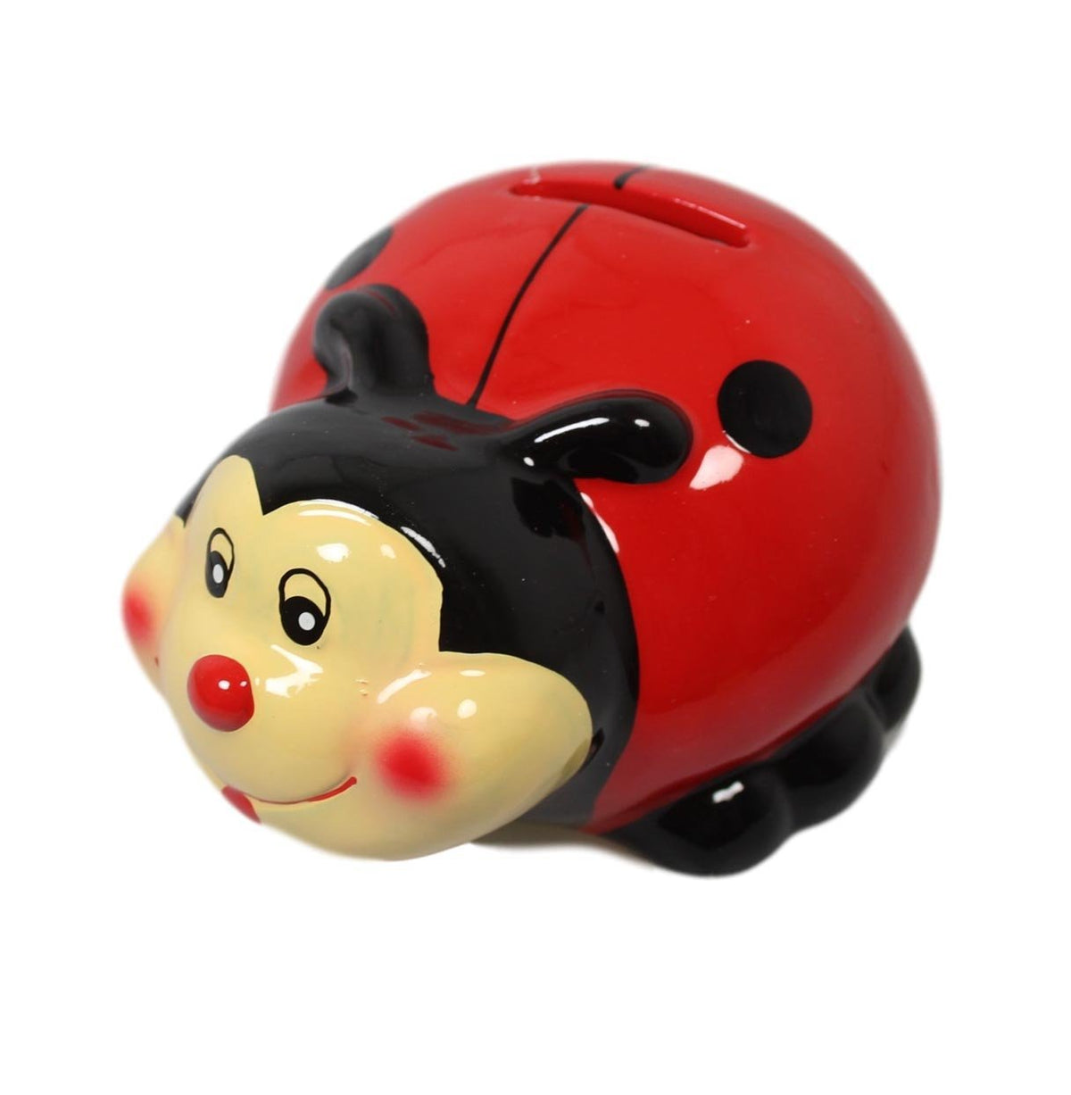 Children'S Ladybird Piggy Bank Ceramic Money Saving Bank