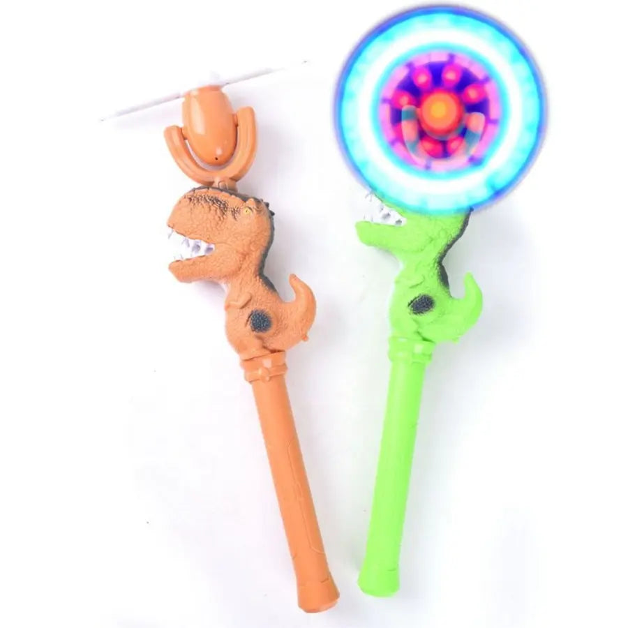 Light Up Dinosaur Spinning Windmill Wand - 2 Colours