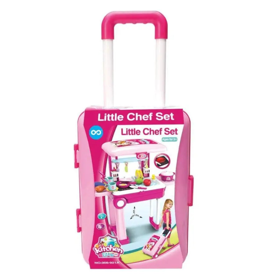 Little Chef Pink Trolley Kitchen Play Set Toy for Kids