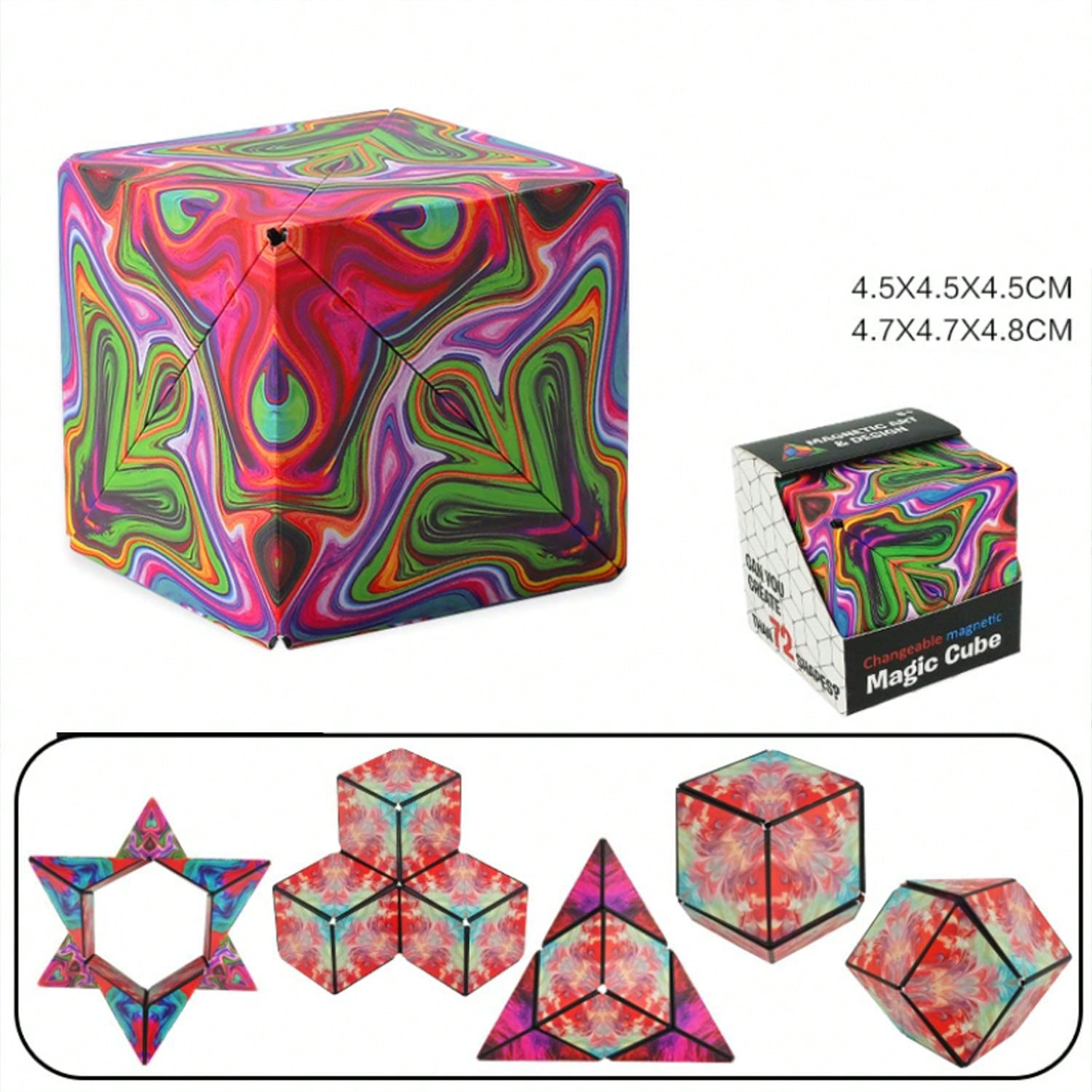 3D Magnetic Puzzle Cube - Create 72 Shapes