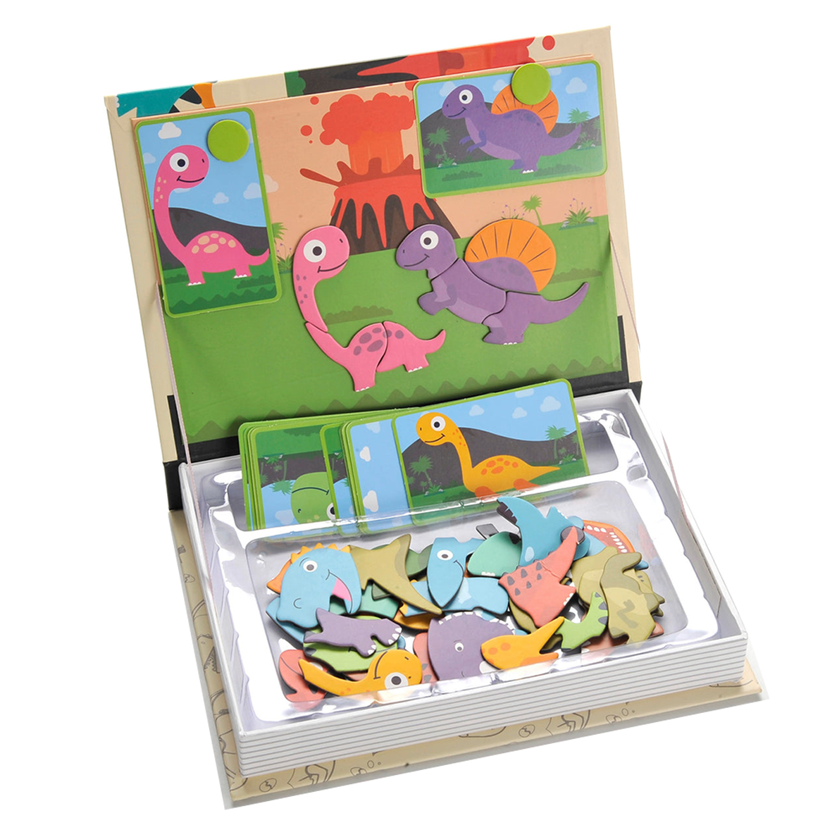 Magnetic Book - Dinosaur Edition - 16 Cards & 48 Magnets
