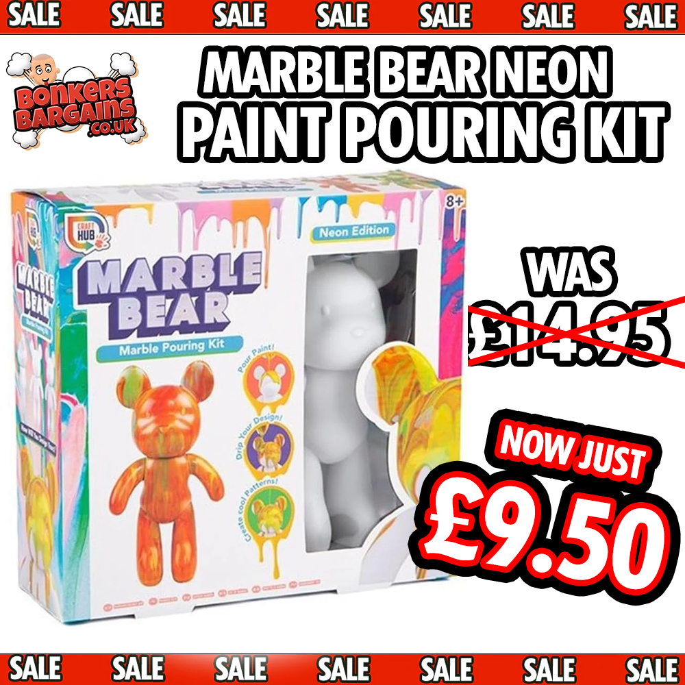 Marble Bear Paint Pouring Kit - Neon