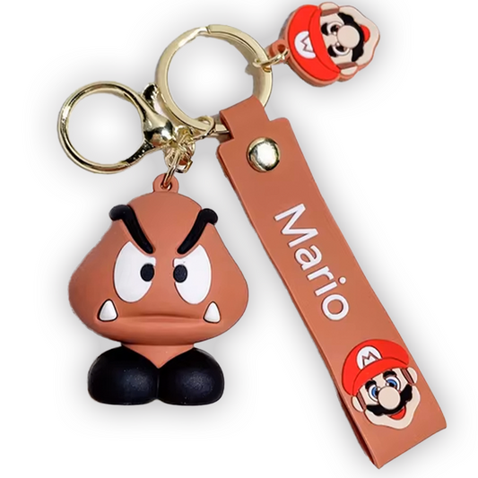 Goomba Mario 3D Silicone Keychain Keyring Pendant