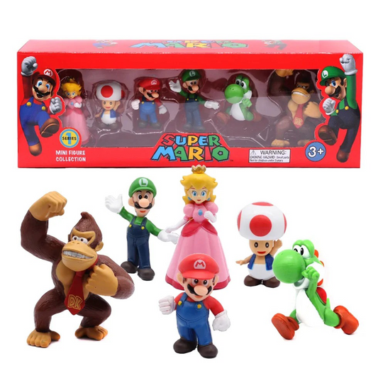 Super Mario Action Figures Model Toys Set - 6 Pieces