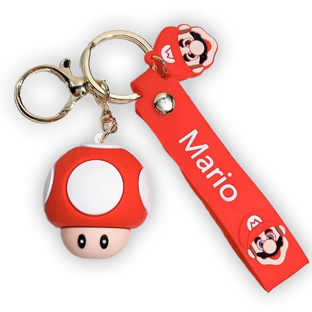 Toad Mario 3D Silicone Keychain Keyring Pendant