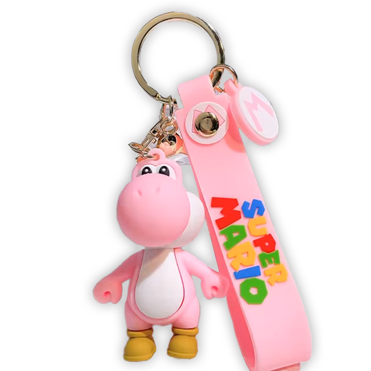 Pink Yoshi 3D Silicone Keychain Keyring Pendant