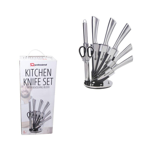 SQ Stainless Steel Kitchen Knife 8 Pcs Set Silver 8740